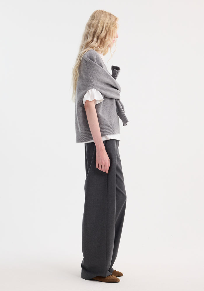 Sleeve wrap jumper | mid grey melange