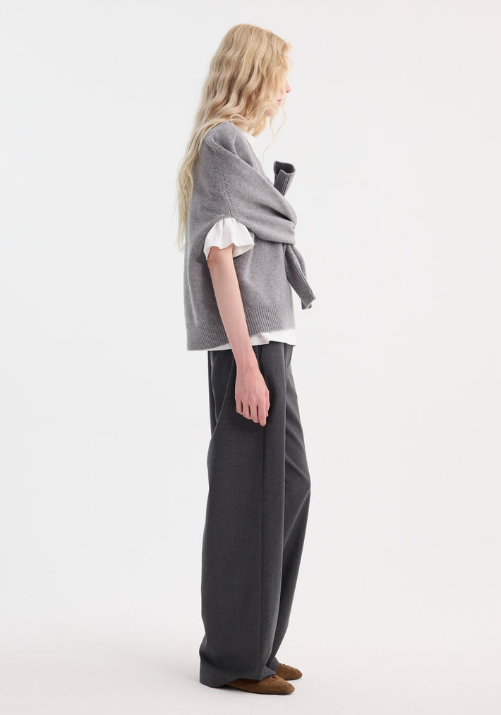 Sleeve wrap jumper | mid grey melange