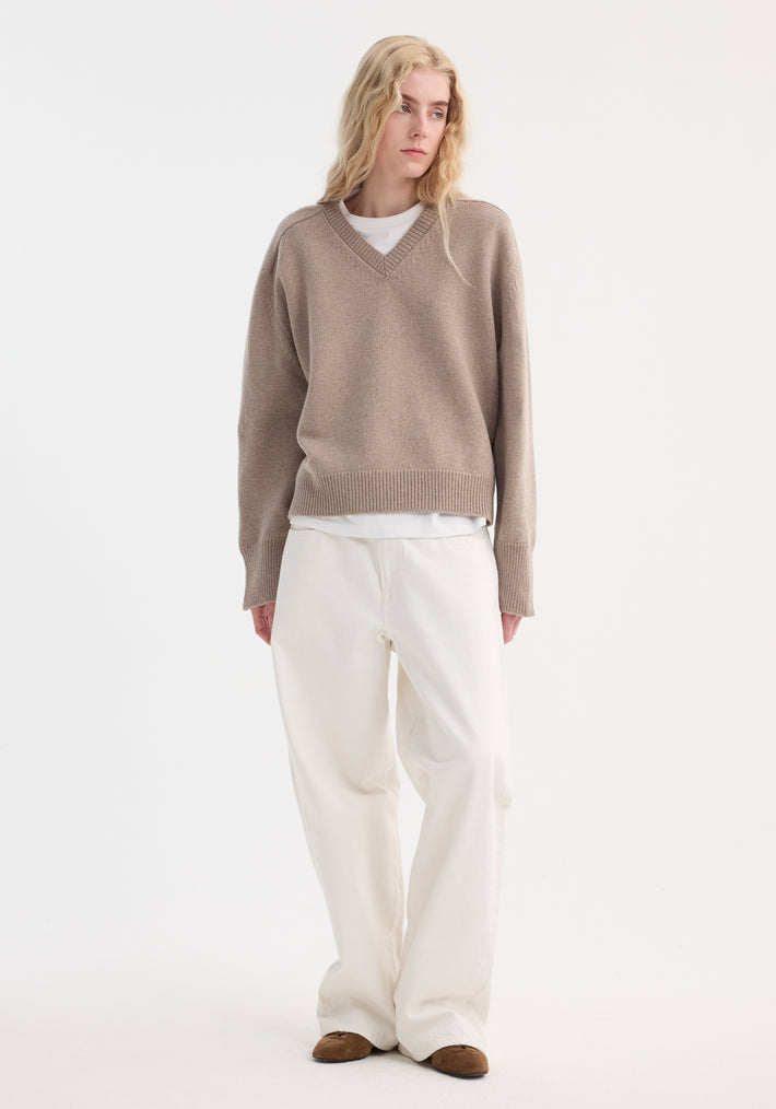 Sleeve wrap jumper | taupe melange
