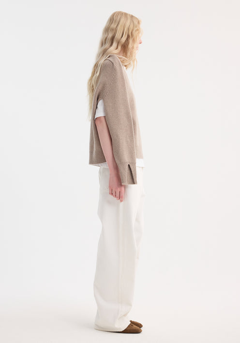 Sleeve wrap jumper | taupe melange