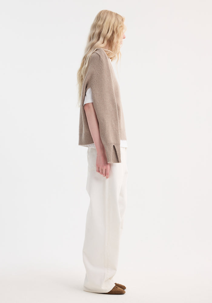 Sleeve wrap jumper | taupe melange