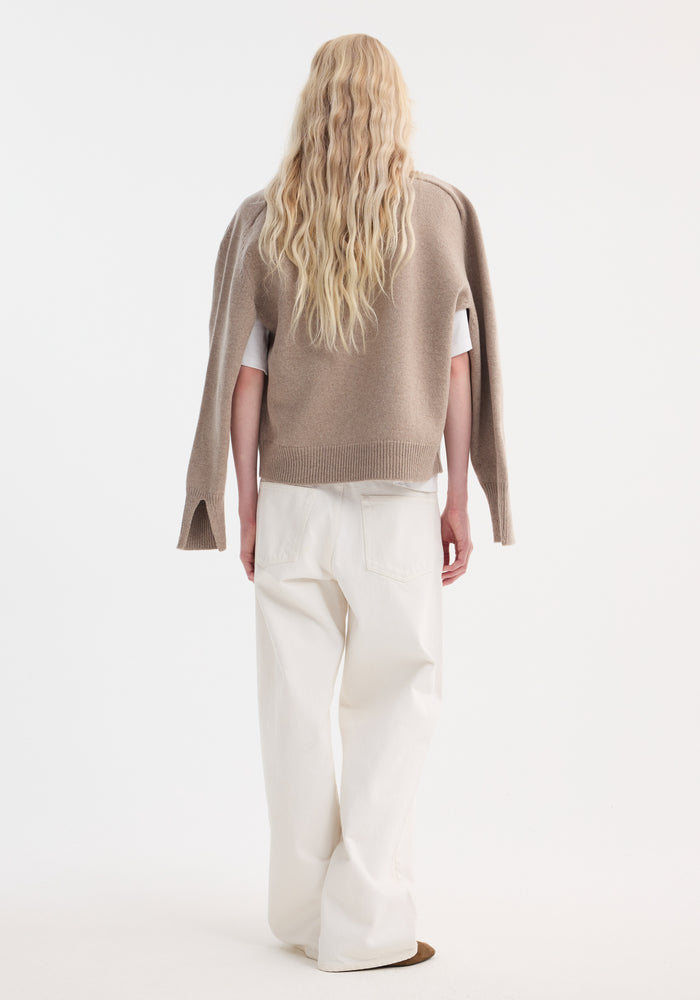 Sleeve wrap jumper | taupe melange