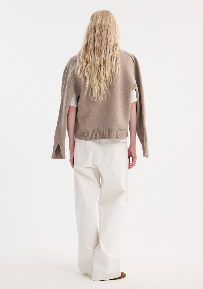 Sleeve wrap jumper | taupe melange