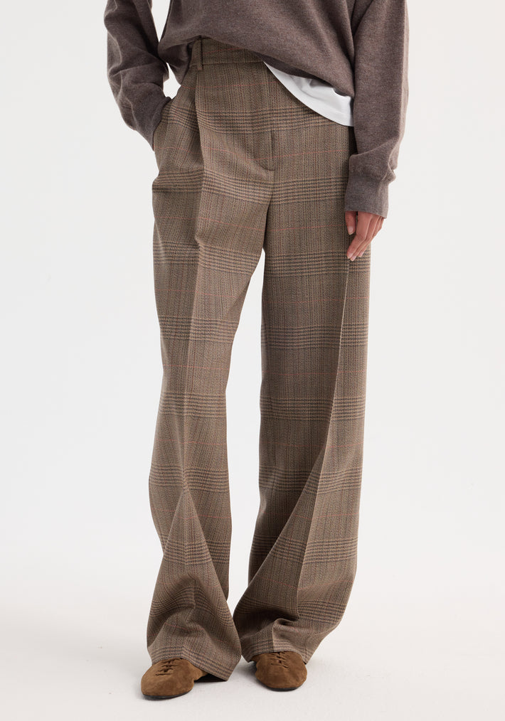 Mid-waist tailored trousers | Prince of Wales