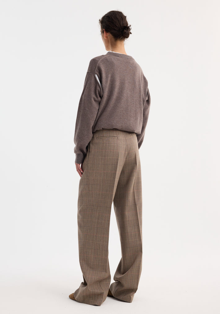 Mid-waist tailored trousers | Prince of Wales