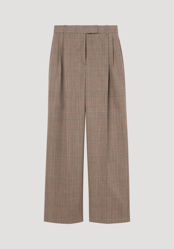 Mid-waist tailored trousers | Prince of Wales