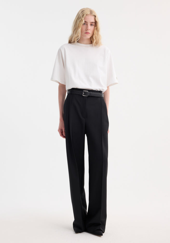 Mid-waist tailored trousers | black