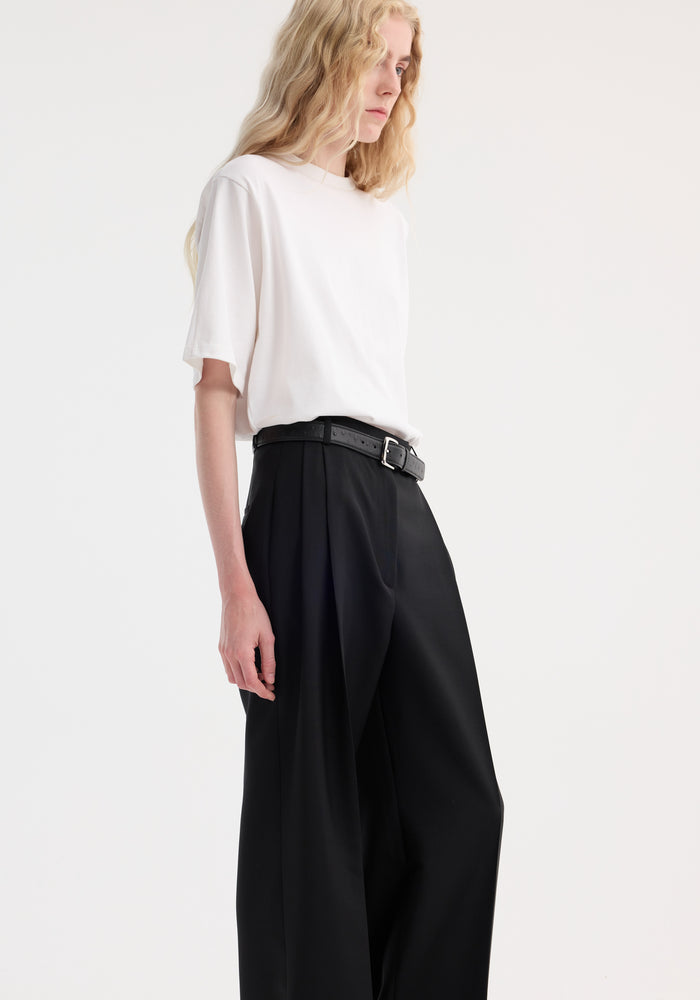 Mid-waist tailored trousers | black