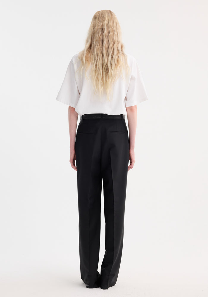 Mid-waist tailored trousers | black
