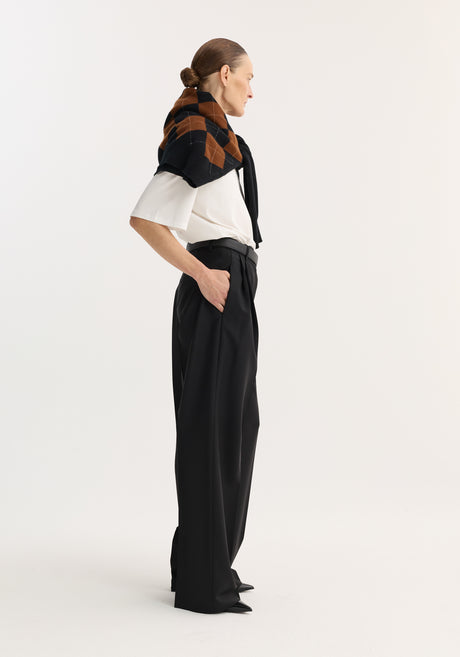 Mid-waist tailored trousers | black