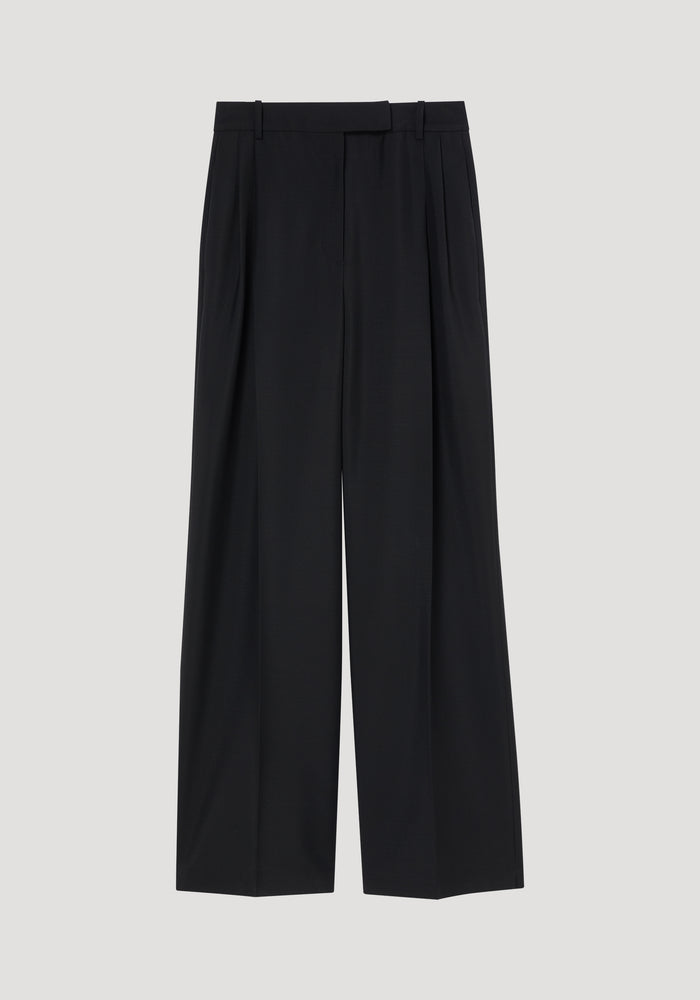 Mid-waist tailored trousers | black