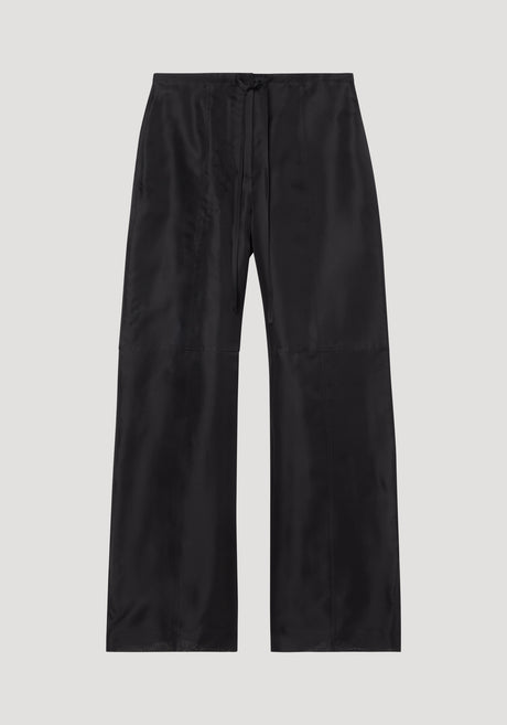 Organza silk parachute trousers | black