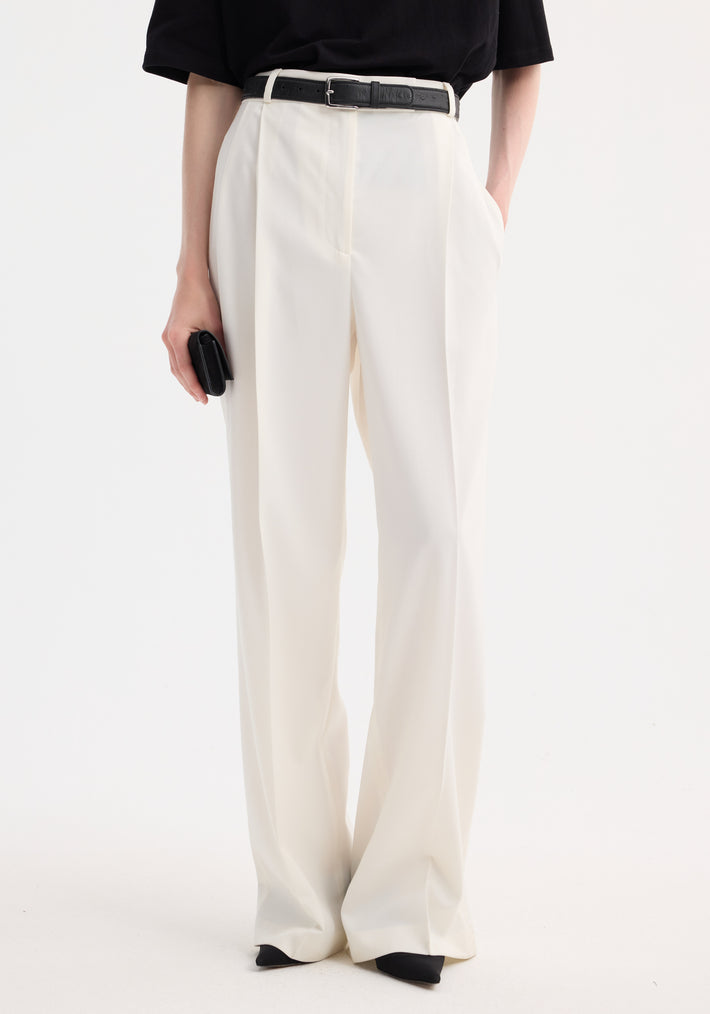 Mid-waist tailored trousers | off white