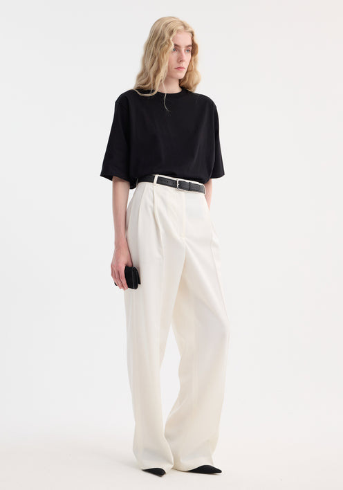 Mid-waist tailored trousers | off white