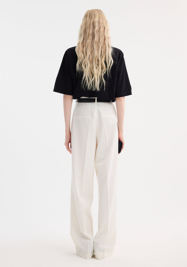 Mid-waist tailored trousers | off white