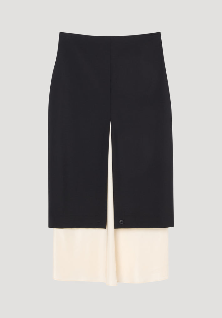 Contrast upside-down skirt | black