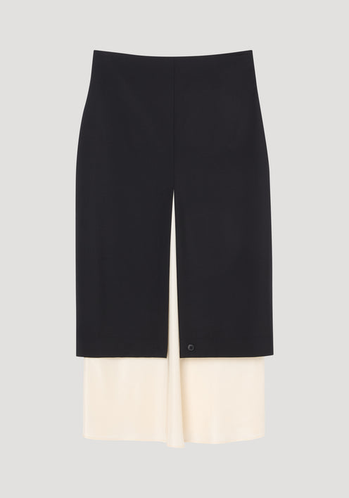 Contrast upside-down skirt | black