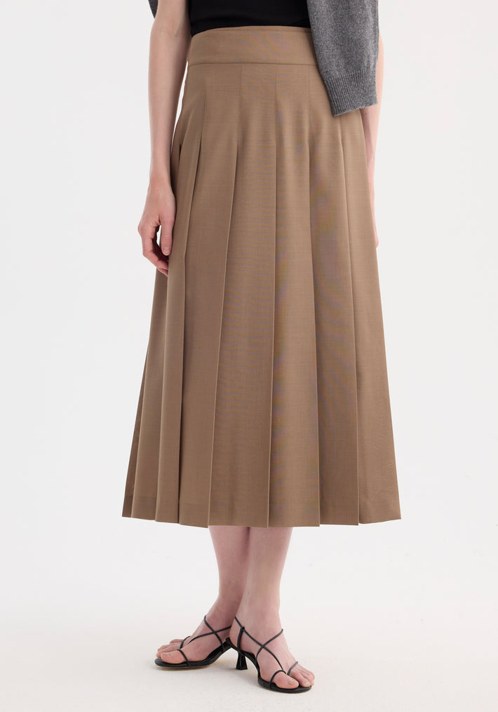 Plissé wrap skirt | khaki