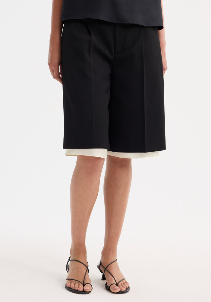 Contrast extended lining shorts | black