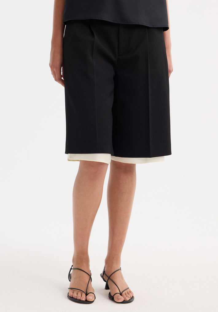 Contrast extended lining shorts | black