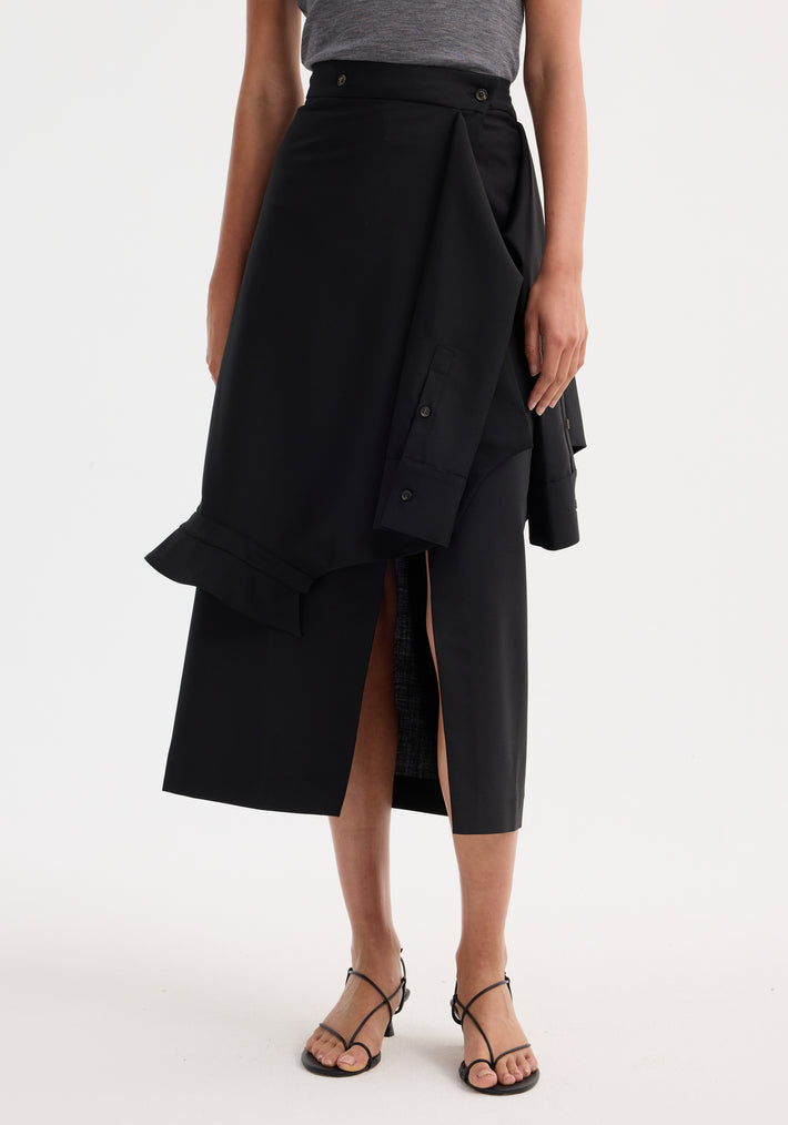 Shirt wrap skirt | black