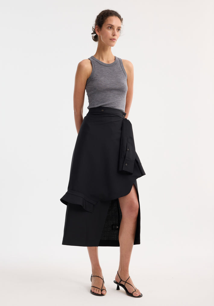 Shirt wrap skirt | black