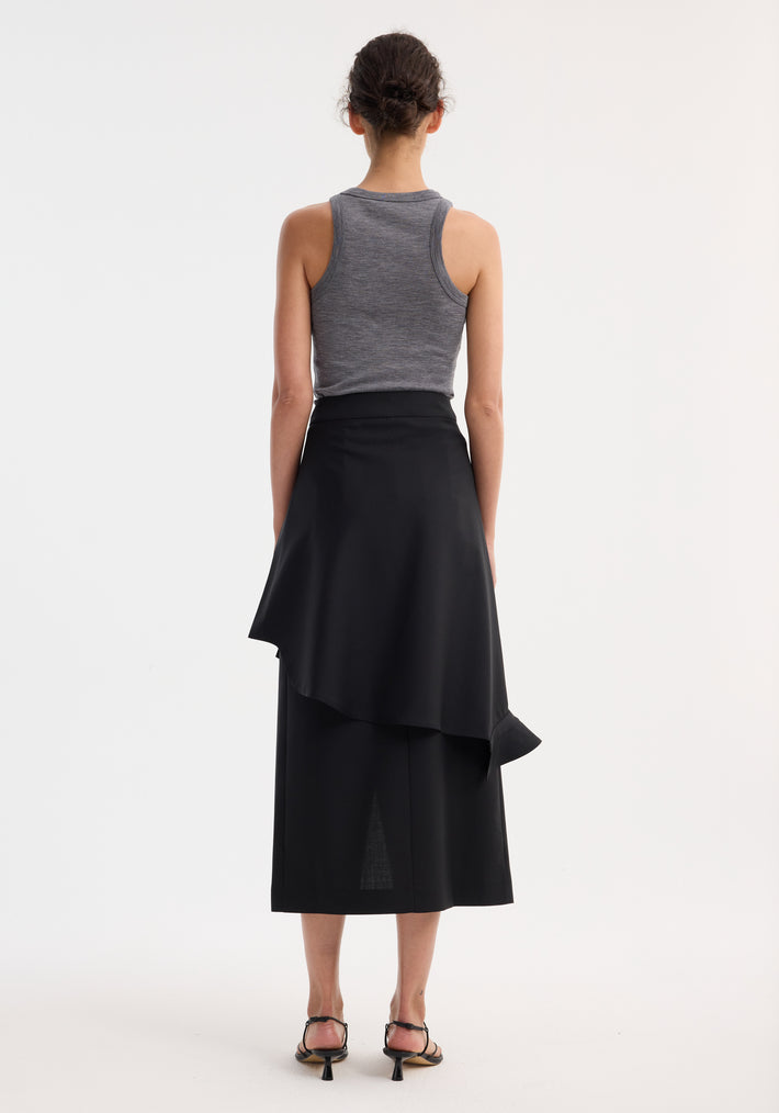 Shirt wrap skirt | black