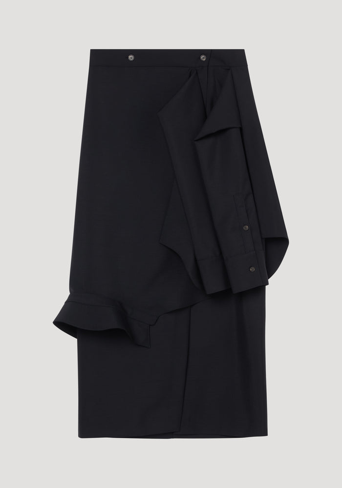 Shirt wrap skirt | black