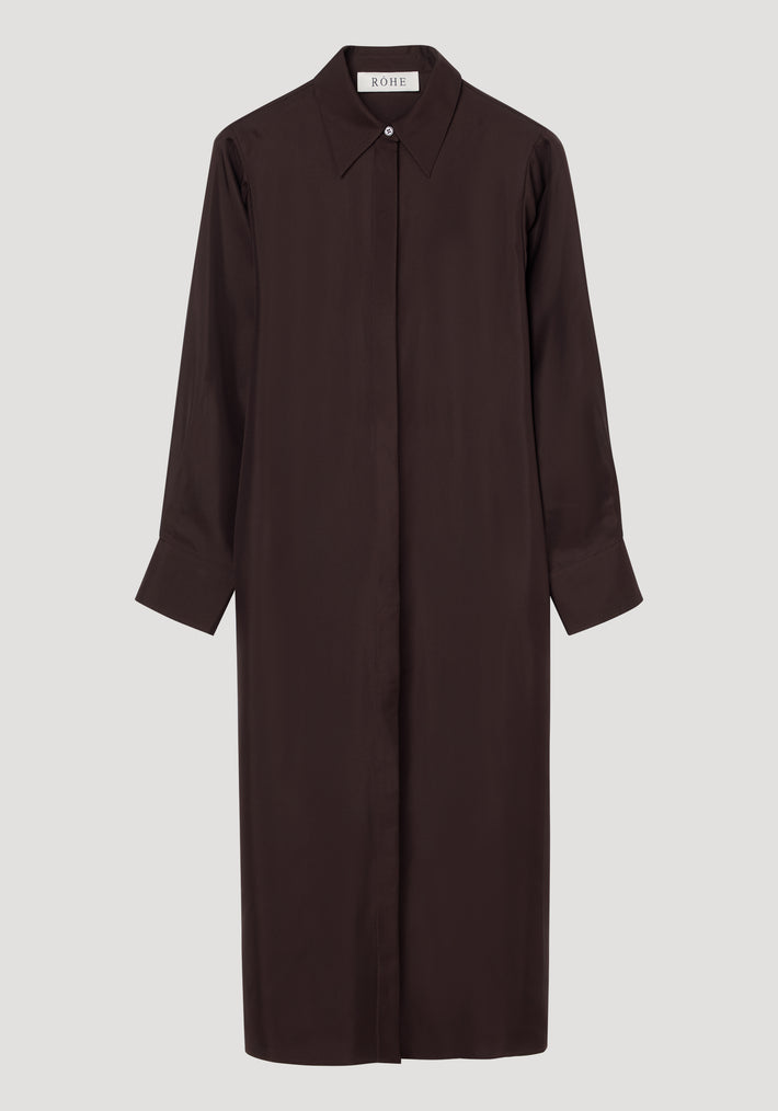 Silk open back wrap dress | mahogany