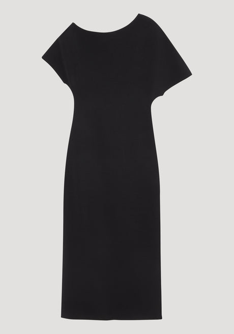 Asymmetrical knitted dress | black