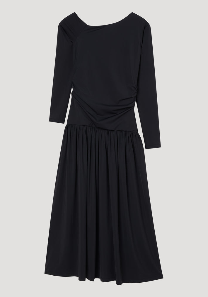 Asymmetrical jersey dress | black