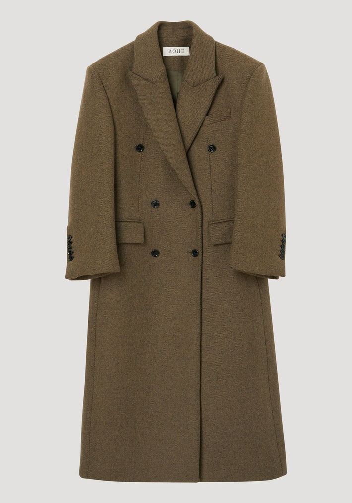 Hourglass wool coat | forest melange