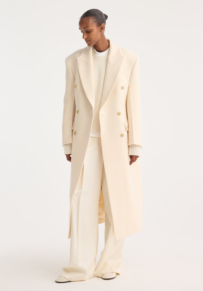 Hourglass wool coat | off white