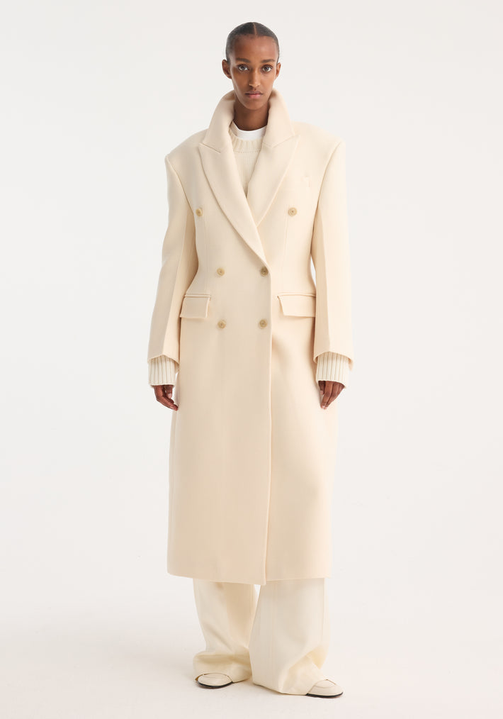 Hourglass wool coat | off white
