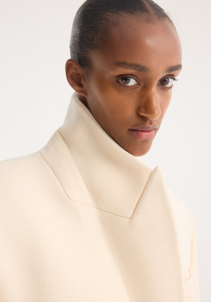 Hourglass wool coat | off white
