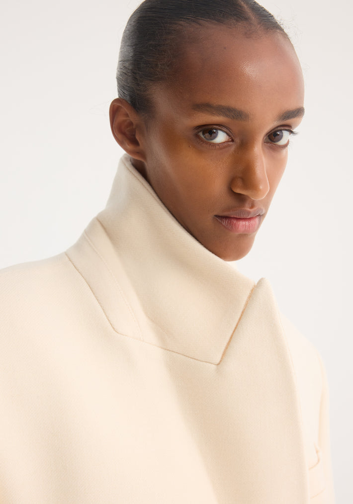 Hourglass wool coat | off white