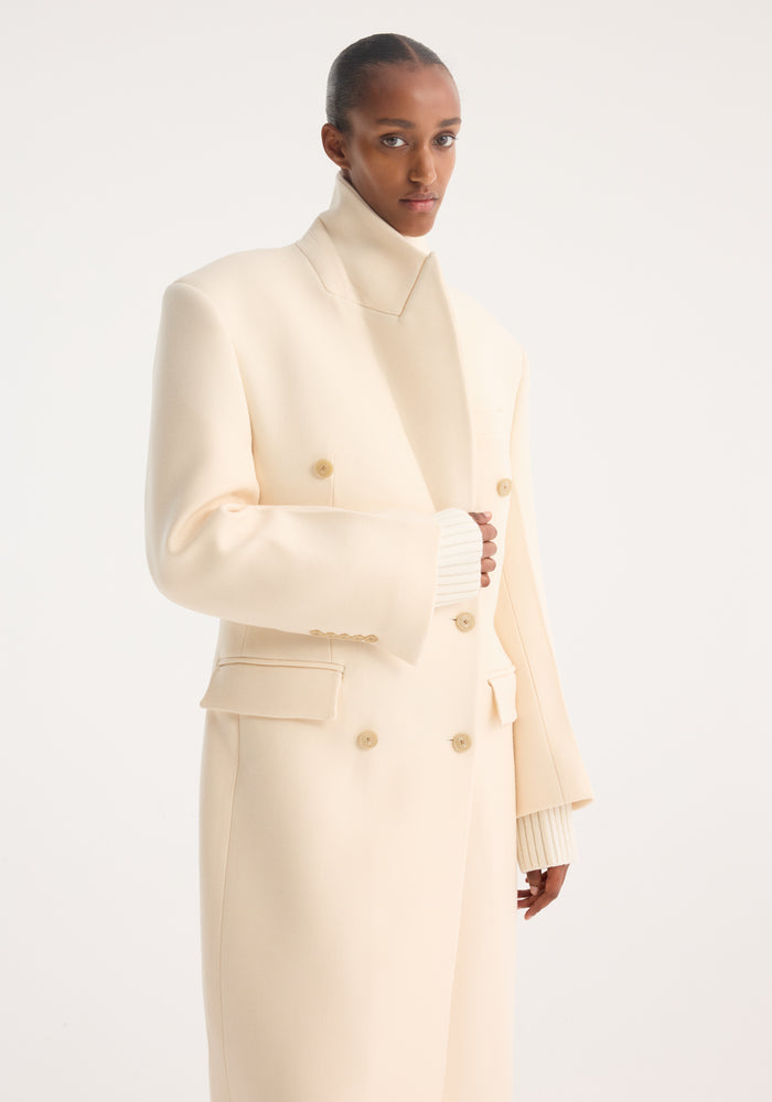 Hourglass wool coat | off white