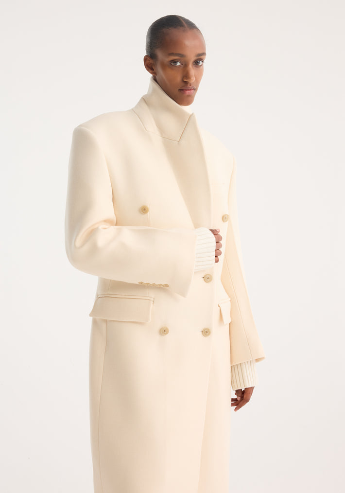 Hourglass wool coat | off white