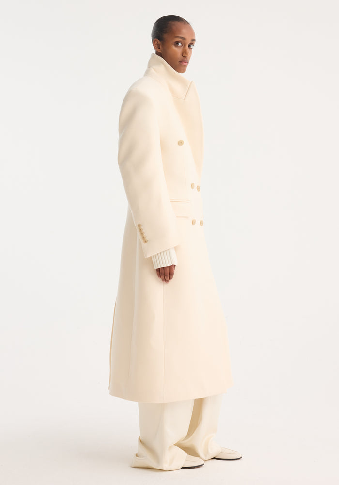 Hourglass wool coat | off white