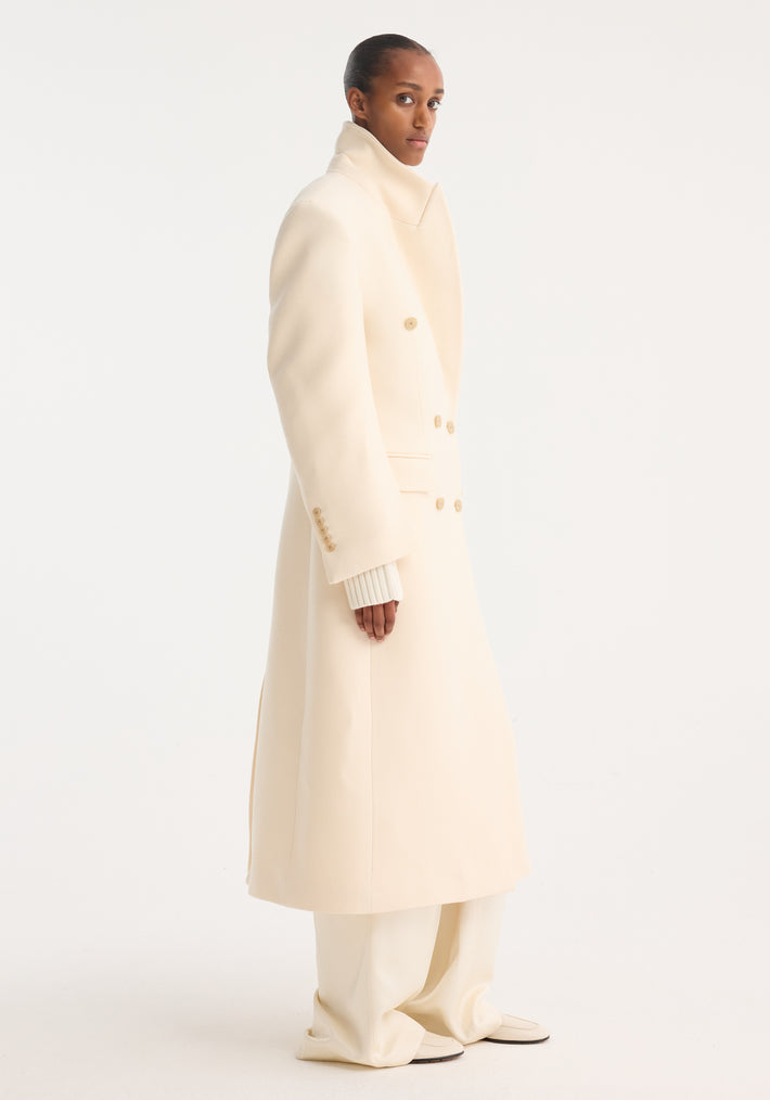 Hourglass wool coat | off white