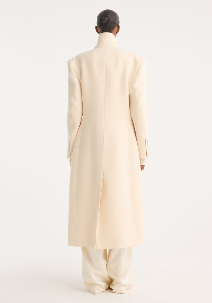 Hourglass wool coat | off white