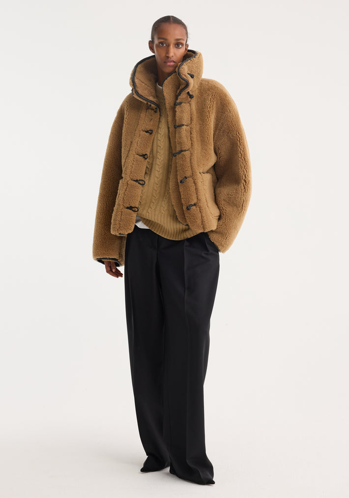Shearling coat | cognac