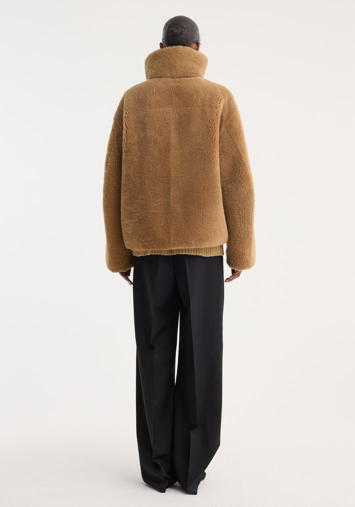 Shearling coat | cognac