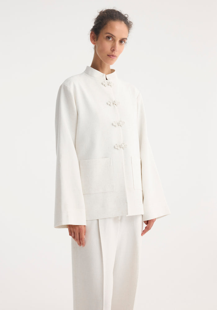 Mandarin jacket | winter white