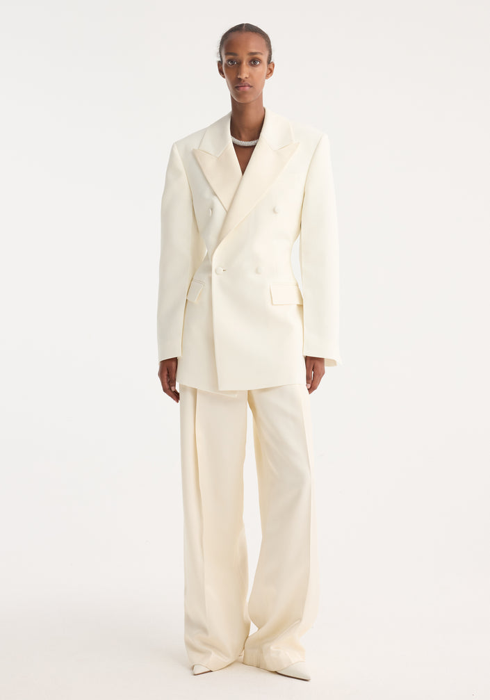 Hourglass tuxedo blazer | off white