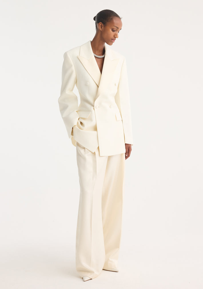 Hourglass tuxedo blazer | off white