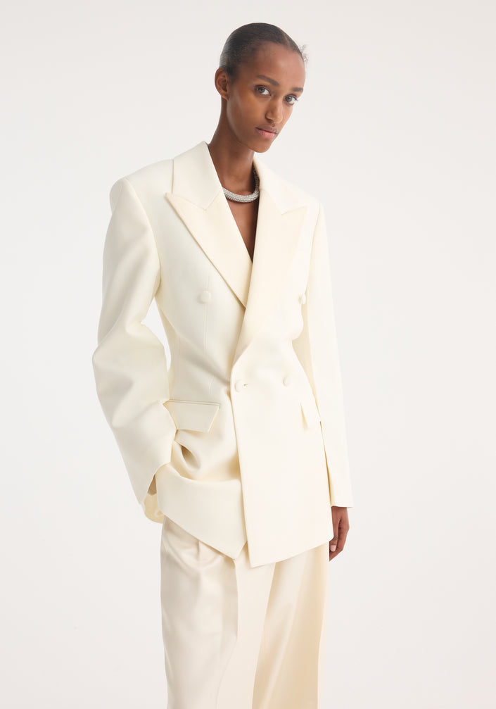Hourglass tuxedo blazer | off white