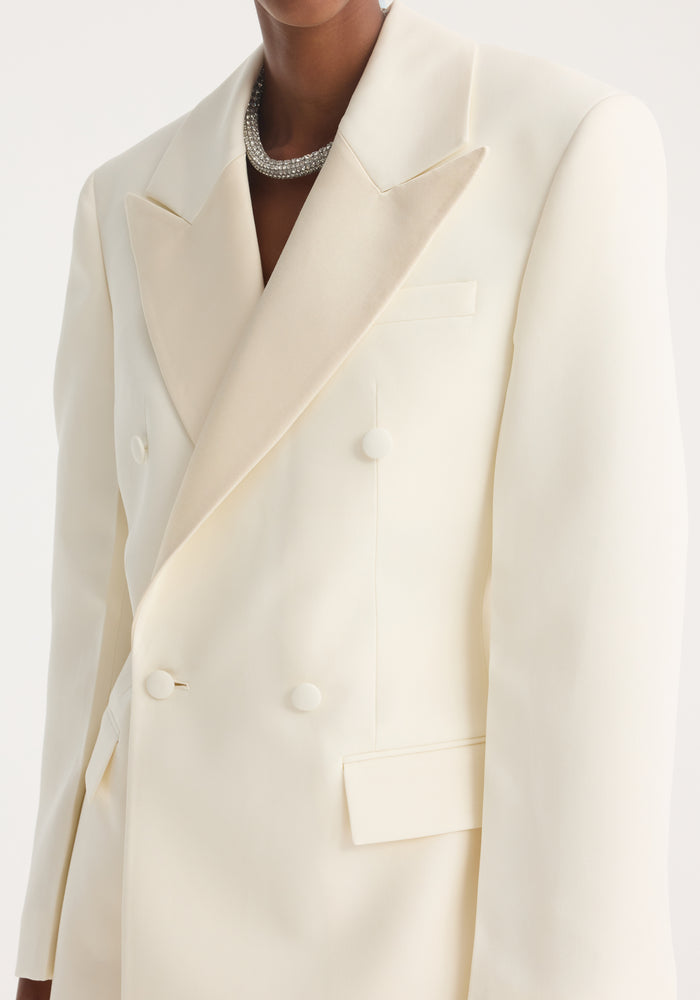 Hourglass tuxedo blazer | off white
