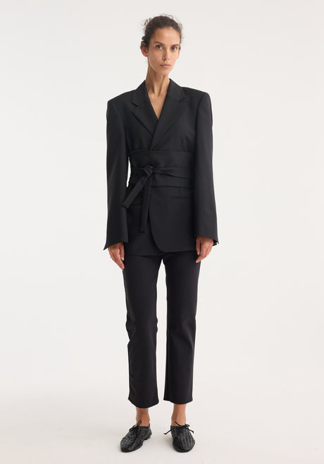 Kimono belted blazer | black