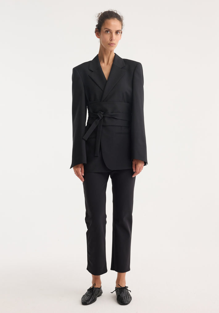 Kimono belted blazer | black